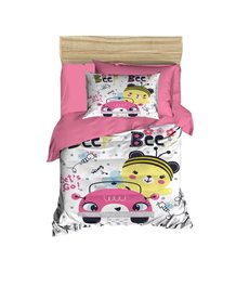 L'essentiel linge de maison Juego de Funda de Edredón PH151 Rosa, Blanco y Amarillo